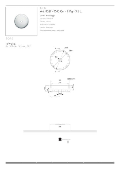 Lavabo da appoggio Geo Thin-line