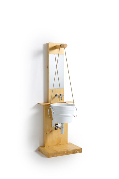 STRUTTURA DA TERRA IN LEGNO CON SPECCHIO POZZO BACILE