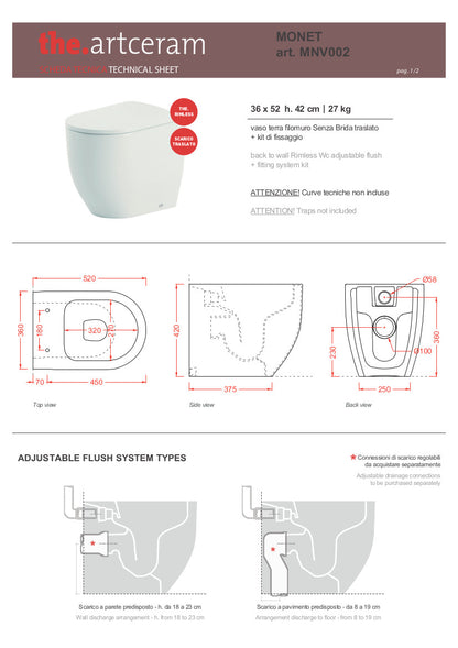 Vaso terra filomuro senza brida Monet