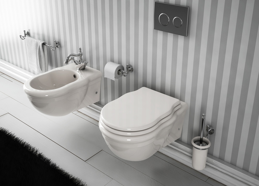 Vaso e bidet sospesi - Bagno minimalista