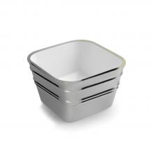 Lavabo Appoggio/Sospeso cm 40x40 Bacile Cubo Argento Satinato