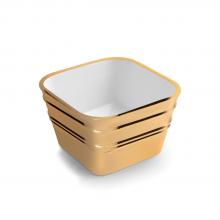 Lavabo Appoggio/Sospeso cm 40x40 Bacile Cubo Oro Lucido