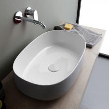 Lavabo da appoggio ovale cm 55x35 con esterno in ecomalta Bucchero