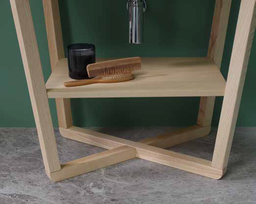 Struttura portalavabo ad incrocio in legno massello 70x50xH76 Trix