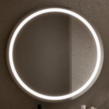 Specchio filo lucido diametro 95x4 cm, con sabbiatura perimetrale interna retro illuminata