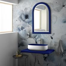 Composizione Lavabo Bucchero Con Mensola e Specchio Blu Zaffiro